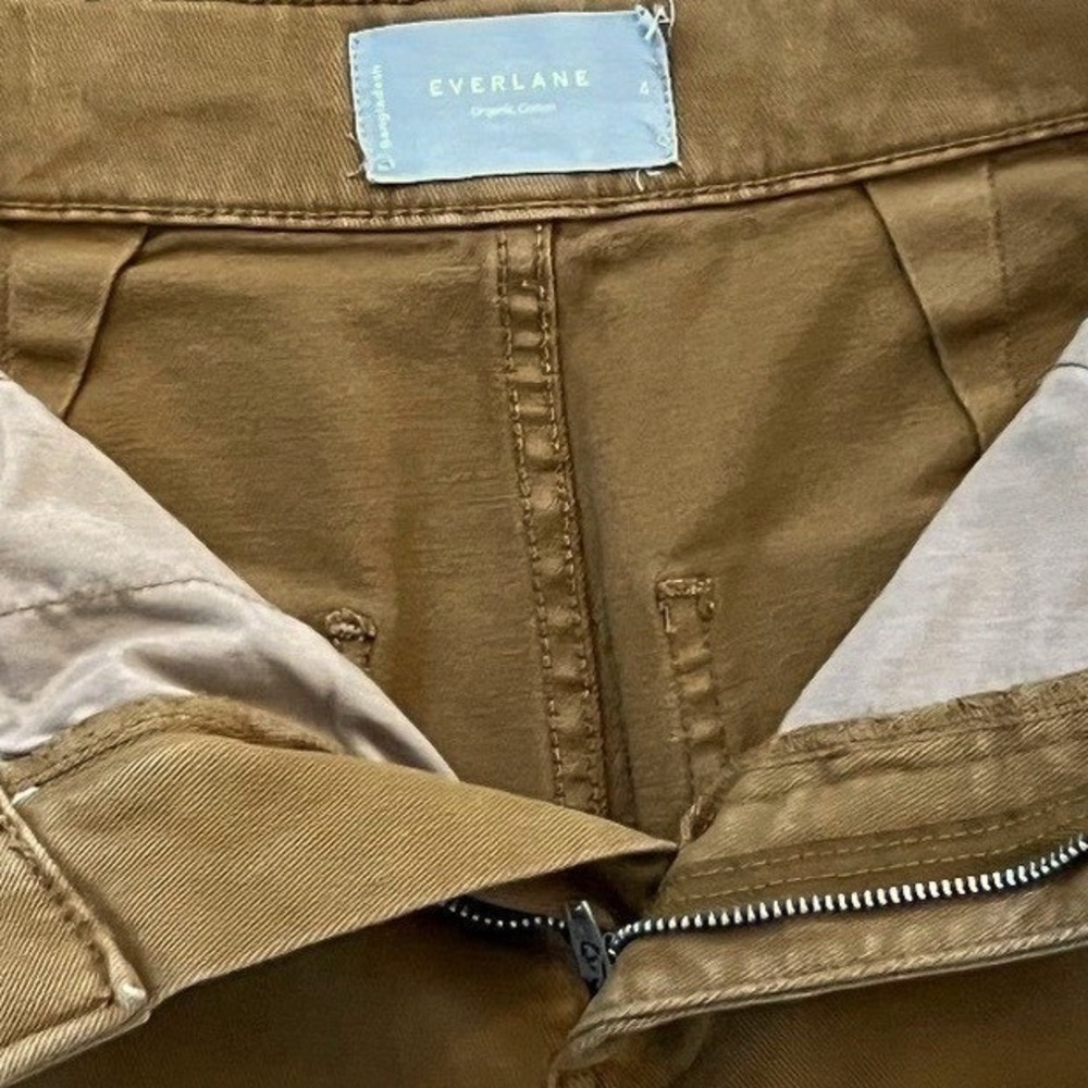 Everlane The Organic Crop Twill Wide-Leg Pant Brown Size 4 - Picture 4 of 12